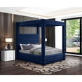 thumbnail image 2 of Meridian Furniture Royal Navy Velvet King Bed, 2 of 6