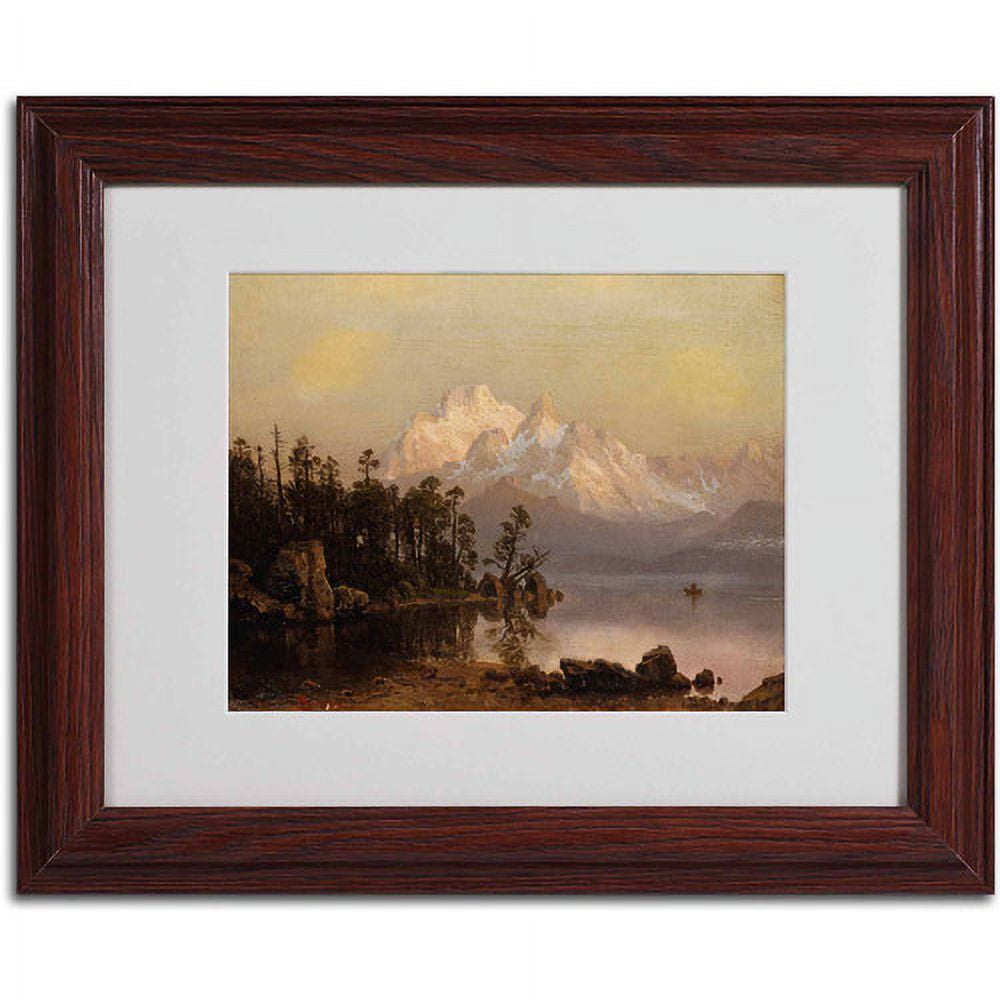 Trademark Fine Art "Mountain Canoeing" Canvas Art by Albert Bierstadt, Wood Frame