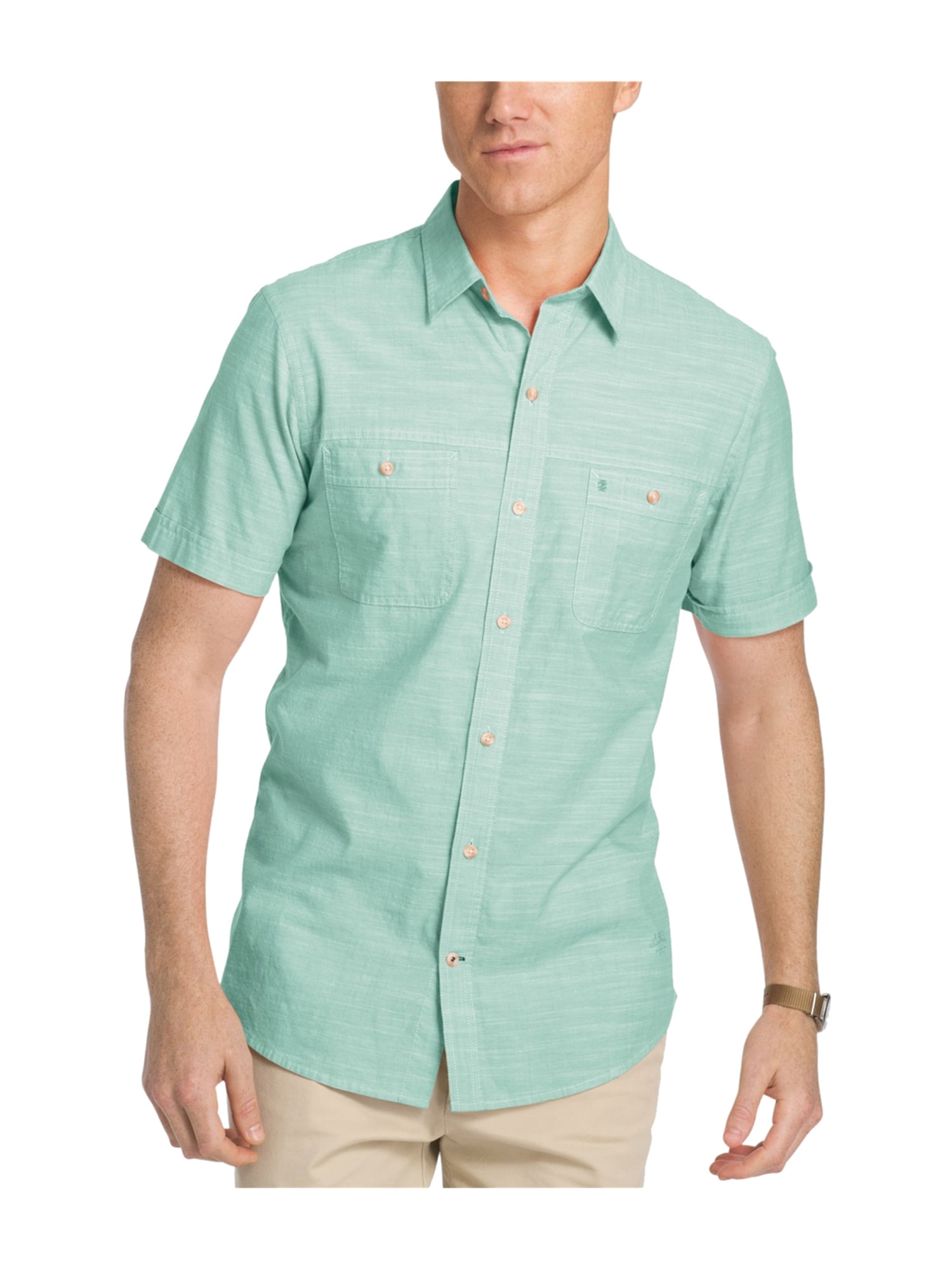 IZOD Mens Double Rose Button Up Shirt 