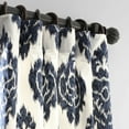 thumbnail image 3 of Ikat Blue Printed Cotton Curtain (1 Panel), Ikat Blue, 50W X 108L, 3 of 6