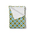 thumbnail image 2 of Geometric Soft Flannel Fleece Blanket, Retro Circles with Dots Round Design Elements Vintage Inspirations, Cozy Plush for Indoor and Outdoor Use, 60" x 80", Yellow Green Blue Black, by Ambesonne, 2 of 6