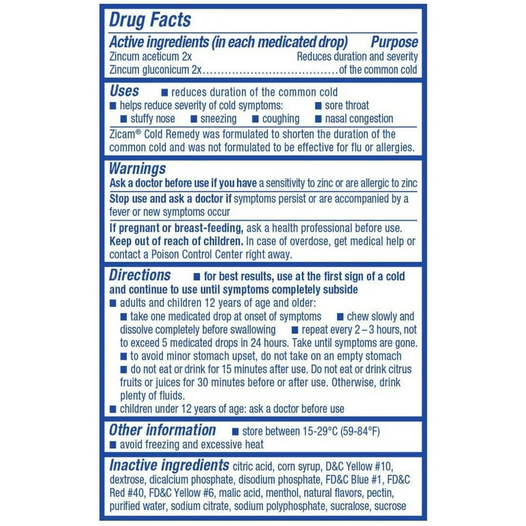 Zicam Zinc Cold Remedy Medicated Fruit Drops Assorted Flavor 25ct