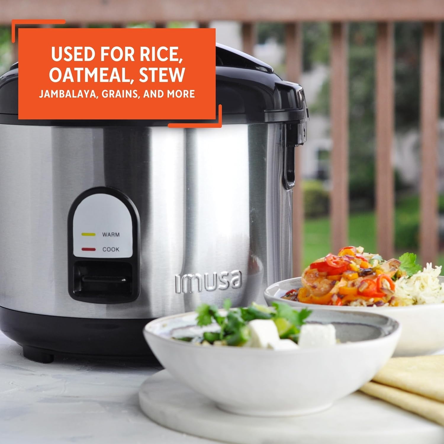 10 Cup Deluxe Stainless Steel Electric Rice Cooker with Steam Tray for Large Family Dinners and Outdoor Picnics