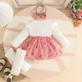 thumbnail image 2 of PEASKJP New Born Outfits Baby Girl Clothes Newborn Infant Outfit Ruffle Romper and Short Pants Clothing Sets for Summer Spring Pink,12-18 Months, 2 of 9