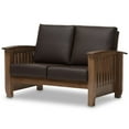 thumbnail image 5 of Baxton Studio Charlotte Faux Leather Loveseat, Dark Brown, 5 of 5