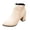 Beige, variant on Women's Ankle Boots Classic Suede Pointed Toe High Block Heel Fall Booties Solid Color Business Office Dress Boots with Side Zipper