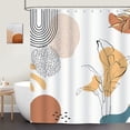 thumbnail image 2 of Abstract Boho Leaf Shower Curtain Mid Century Modern Minimalist Art Decorative Bath Curtain 72 x 72 Inch Polyester Fabric Waterproof Bathroom Curtain with 12 Hooks, 2 of 6