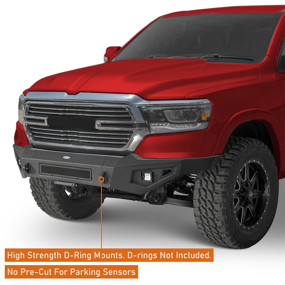Hooke Road Front Bumper Fit 2019 2020 2021 2022 2023 Dodge Ram 1500 (Excluding EcoDiesel, Rebel, TRX ,1500 Classic)