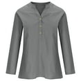 thumbnail image 4 of Womens Blouses Summer Solid Color Stank Button Long Sleeve Casual Smock Tops Office Lady, 4 of 5