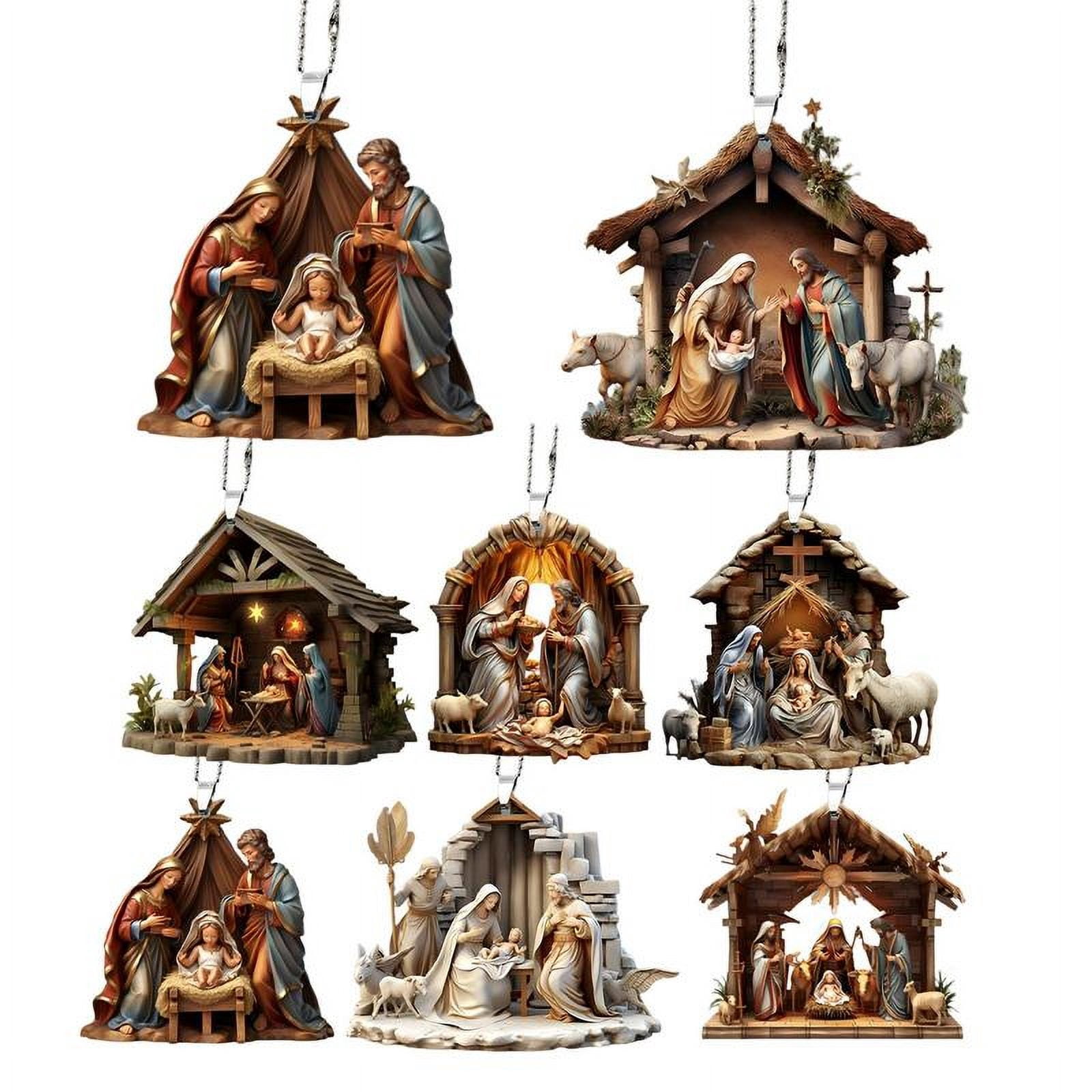 Adorno Colgante De Belén De Jesús Para árbol De Navidad – De Resina, Con Tarjeta, Regalo Cristiano Perfecto