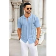 thumbnail image 3 of COOFANDY Mens Knit Button Down Shirt Casual Short Sleeve Button Up Shirts Polo Golf Beachwear Textured Shirts Spring Summer Cuban Clothes, 3 of 9