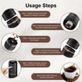 thumbnail image 6 of Portable Electric Burr Coffee Grinder, Mini Rechargeable Electric Coffee Bean Grinder with Cleaning Brush, Auto-Stop, Coffee Grinder for Espresso, French Press, Travel, Camping, Home & Office, Black, 6 of 7