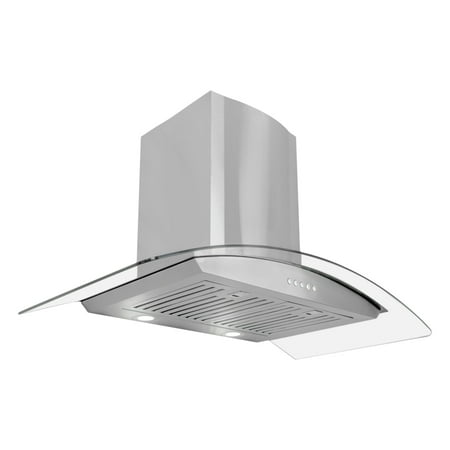 Cosmo 668A900 36 in. 760 CFM Ducted Wall Mount Range Hood with Tempered Glass Visor and Permanent Filters