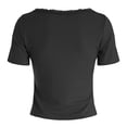 thumbnail image 5 of QGJZVUNL Womens Summer Tank Tops with Built In Bras Casual Short Sleeve Ribbed Knit Shirts Size L, 5 of 7