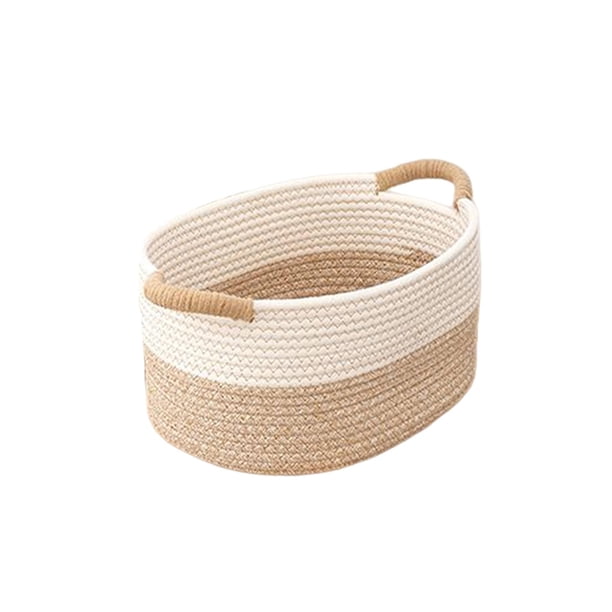 Cestas tejidas de cuerda para organizar, cesta de juguetes decorativa rectangular nórdica simple 35cmx25cmx13cm