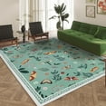 thumbnail image 5 of Bleum Cade 3'x5' Boho Area Rugs for Living Room, Machine Washable Foldable Indoor Rugs Carpet, Soft Lightweight Non Slip Large Rug for Bedroom Dining Room,Green, 5 of 8