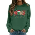 thumbnail image 1 of FYEGRE Chandail Sans Capuche pour Femmes, Col Rond, Manches Longues, Doux, Décontracté, Athlétique, Confortable, pour les Vacances, Vert, TTG, 1 of 4
