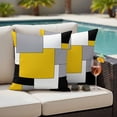 thumbnail image 2 of Outdoor Pillow Cover Abstract Geometric Set of 2 Waterproof Throw Pillowcases Mid Century Yellow Nordic Decorative Patio Furniture Pillows for Couch Garden Indoor & Outdoor Use, 2 of 9