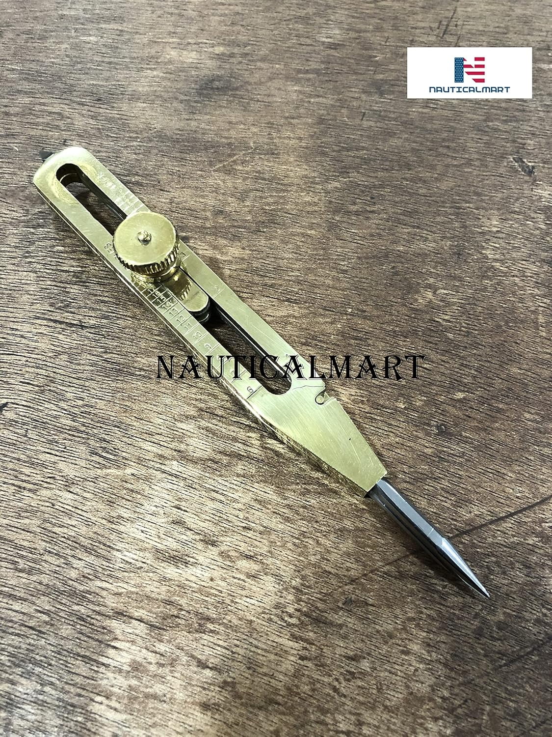 Samara Nautical Artist Proportional Scale Divider Drawing Tool Professional 9 Long Solid Brass With Heavy Duty Steel Point With With Wooden Box