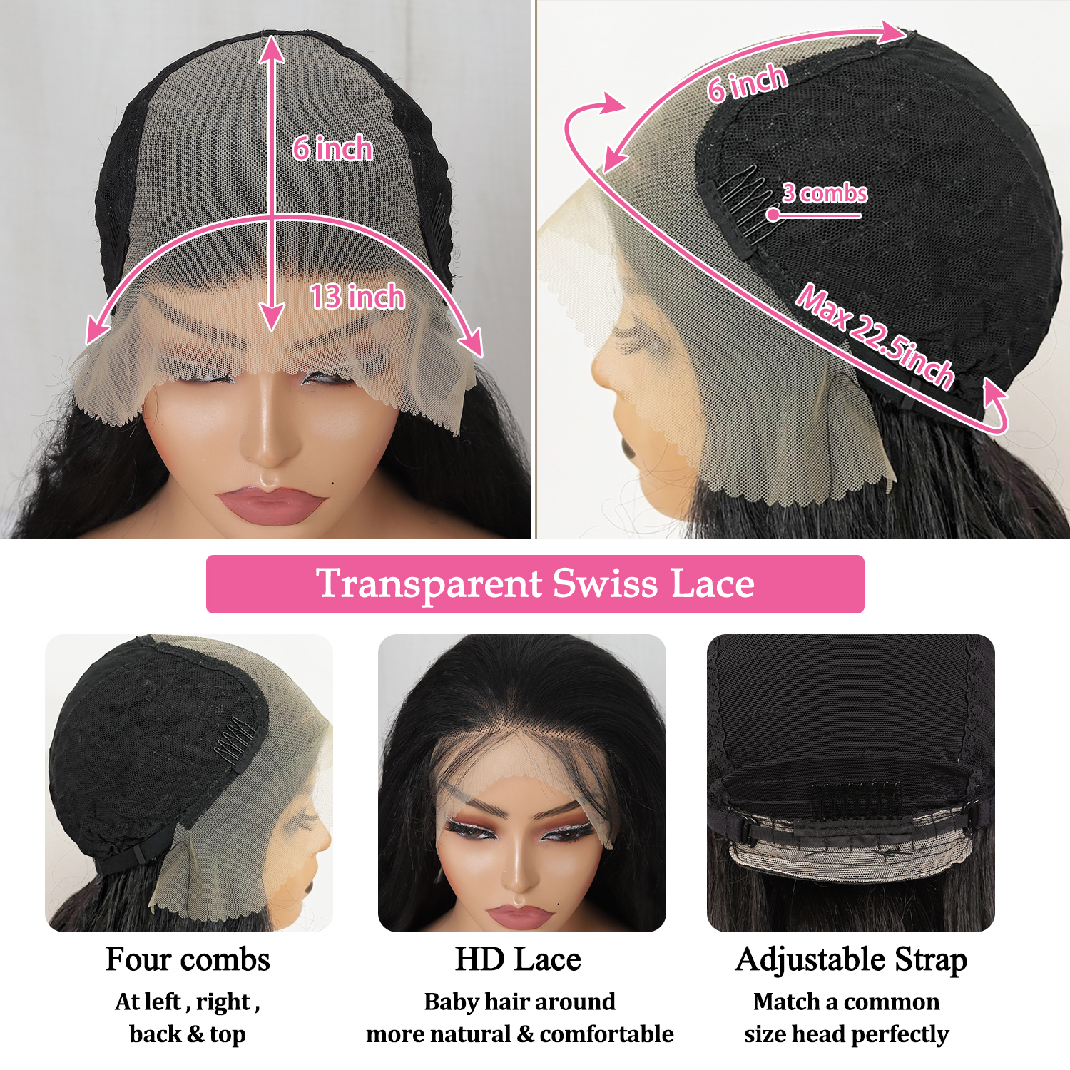 Brown 13x6 Lace Frontal Wig 32 Inch Long Lightweight Wavy Hair Pre Plucked Hairline with Baby Hair Glueless Transparent Lace Heat Resistant Synthetic Lace Front Wigs for Black Women