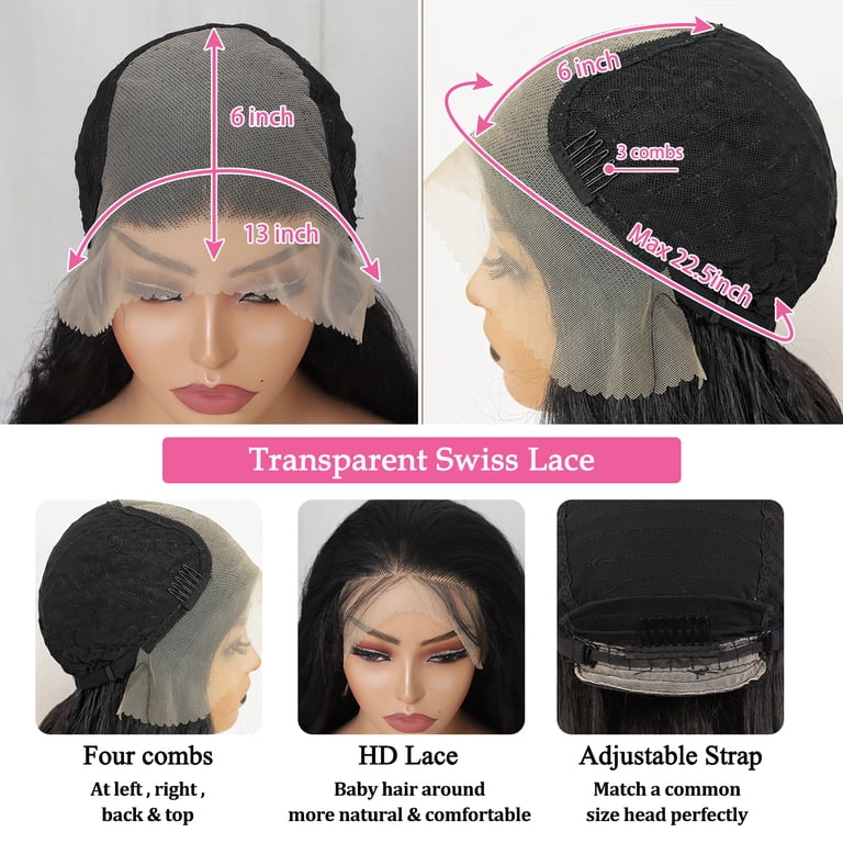 Synthetic Lace Front Wig 13x6 Glueless Pre-Styled Baby Hairs Wavy Amazon.com : Wingirl 13x6 Body Wave Lace Front Wigs Human  main image 2
