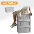 thumbnail image 4 of 3 Piezas Cajas de Almacenamiento - 36 L de Capacidad Organización, Cajas de Almacenamiento Plegables con Tapa para Ropa,para El Hogar,El Trabajo (Gris), 4 of 7