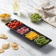 thumbnail image 4 of Plasticpro 4 Sectional Rectangle Plastic Serving Tray/Platter (4, Black), 4 of 4