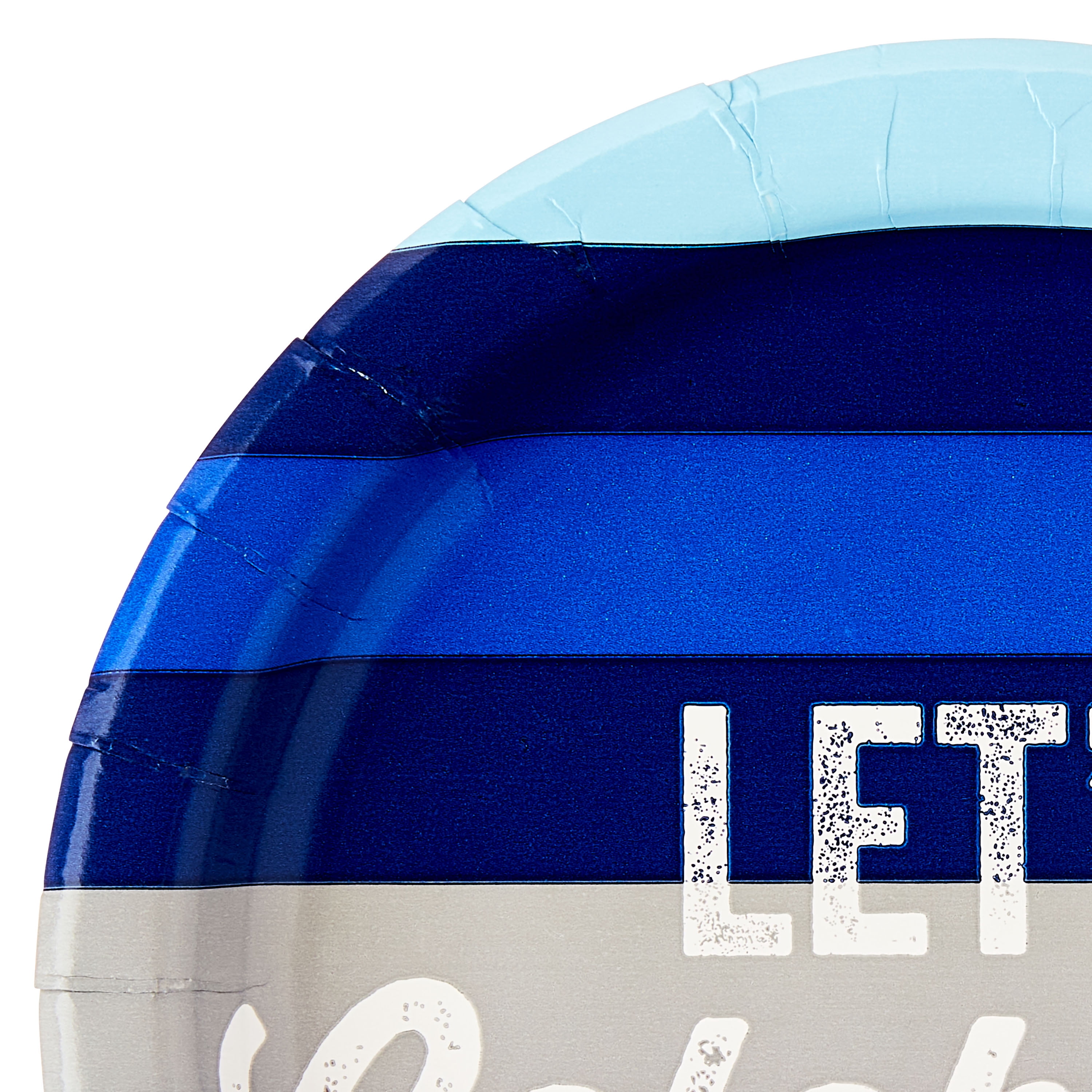 (6 pack) Stripe Let's Celebrate Disposable Paper Plates, 7", Blue/Green, 10 Count, by Way To Celebrate