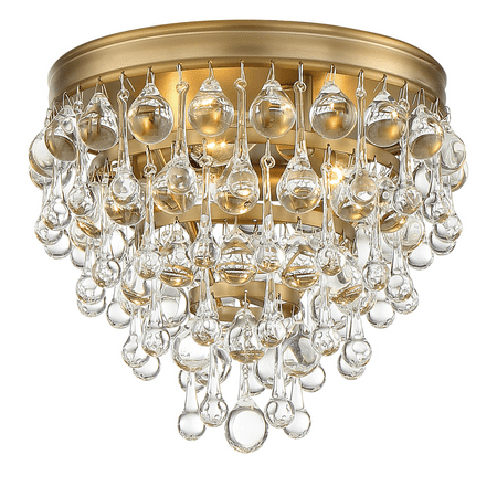 

Vibrant Gold Tone Finish Flush Mounts 10 Wide Steel Material Candelabra 3 Light Fixture