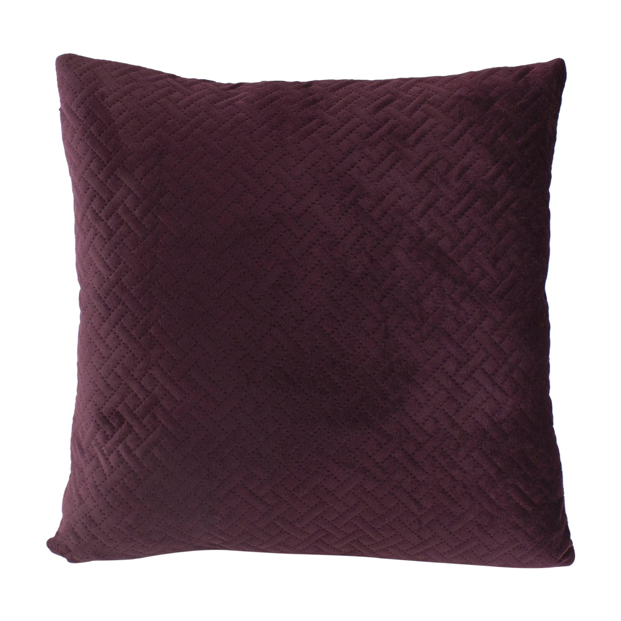 17" Burgundy Velvet Embossed Patterned Throw Pillow