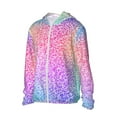 thumbnail image 2 of Fotbe Colorful Glitters Men's Women's UPF 50+ Sun Protection Jacket Hooded Cooling Shirt with Pockets Hiking Outdoor Performance-Small, 2 of 9