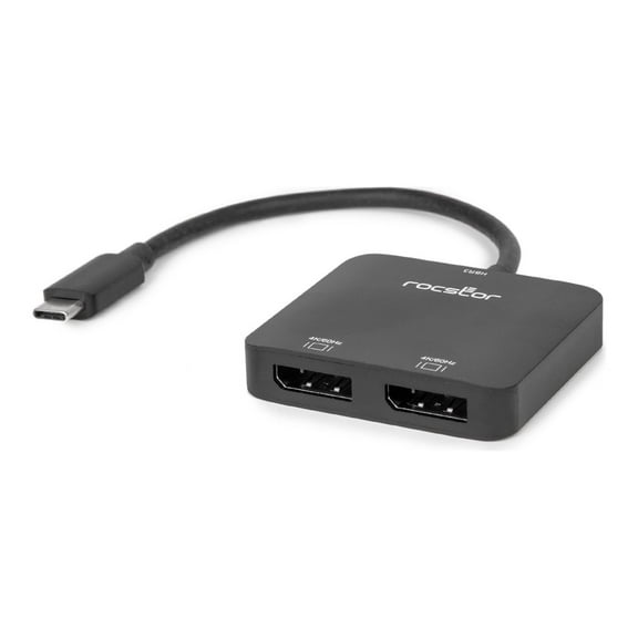 Rocstor Y10A201-B1 Usb-c To Dual Displayport Adap 4k 60hz - Up To 3840x2160 60hz