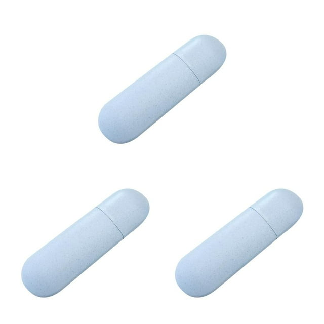 serony Portable Travel Toothpaste Toothbrush Holder Cap Case Storage Cup Outdoor Holder blue 3Set