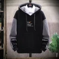 thumbnail image 4 of Sudadera con capucha negra con estampado para hombre, ropa masculina, sudadera con capucha y empalme gráfico, oferta de bienvenida, alta calidad, moda Harajuku Overfit, 4 of 5