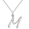 thumbnail image 1 of Personalized Diamond Script Letter Initial Necklace in 14k White Gold, 1 of 2