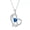 Dark Blue, variant on 925 Sterling Silver Heart Birthstone Pendant Necklace, Mother's Day Christmas Valentine's Day gift for her wife mother,July - Ruby,Red,Endless Love,Red,Endless Love,July - Ruby