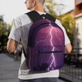 thumbnail image 2 of Lafuoo Thunderstorm Violet Purple Pattern Casual Backpack, Large Capacity Adjustable Shoulder Strap Computer Backpack, Unisex, Suitable for Campus, Business,Travel-One Size, 2 of 6
