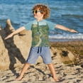 thumbnail image 3 of FORMRS Boys Rash Guard with Short Sleeves UPF 50+ Swim Shirts Sizes 3-12T, Garden Scene, 3 of 6