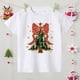 thumbnail image 3 of Camisa con estampado de lazo de árbol de Navidad para niñas, atuendo de fiesta de Navidad, camiseta navideña, camisetas de manga corta para niños, ropa, 3 of 5