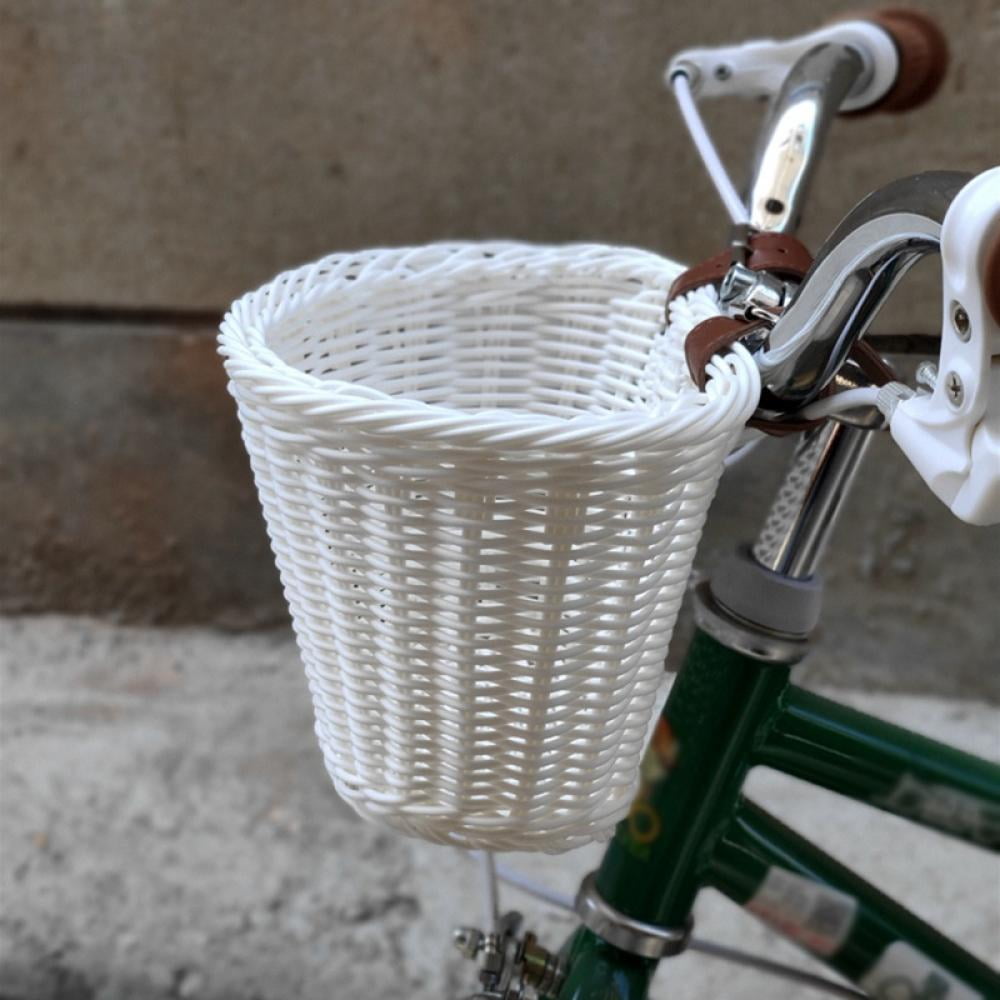 Kids Front Handlebar Rattan Handwoven Bike Basket Kids Woven Bike