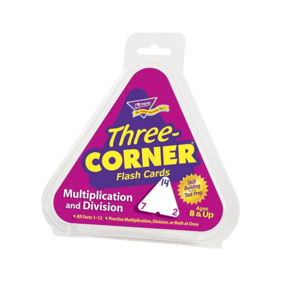 Trend Enterprises Three-Corner Multiplication and Division Flash Cards, Set of 46