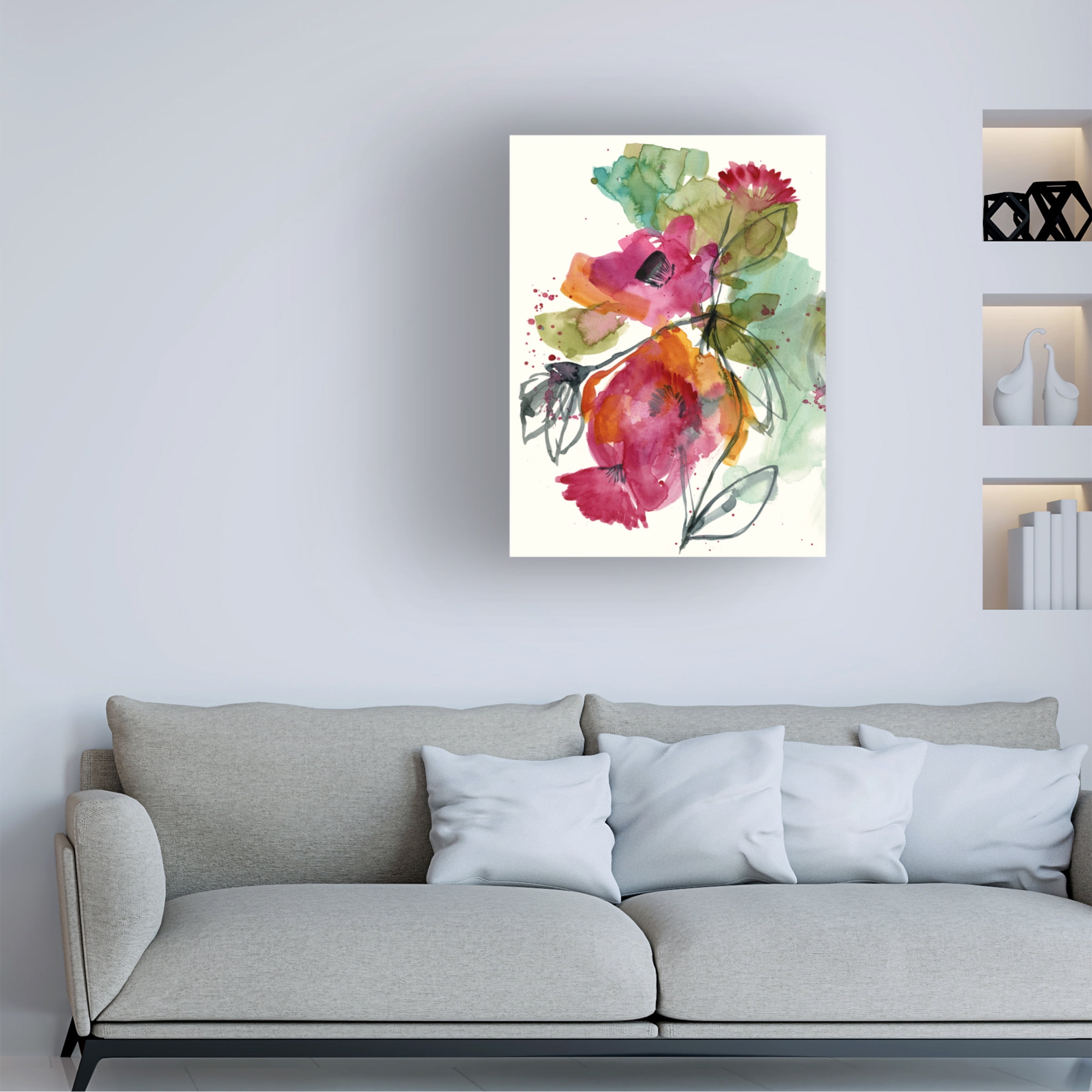 Jennifer Goldberger 'Flower Party I' Canvas Art