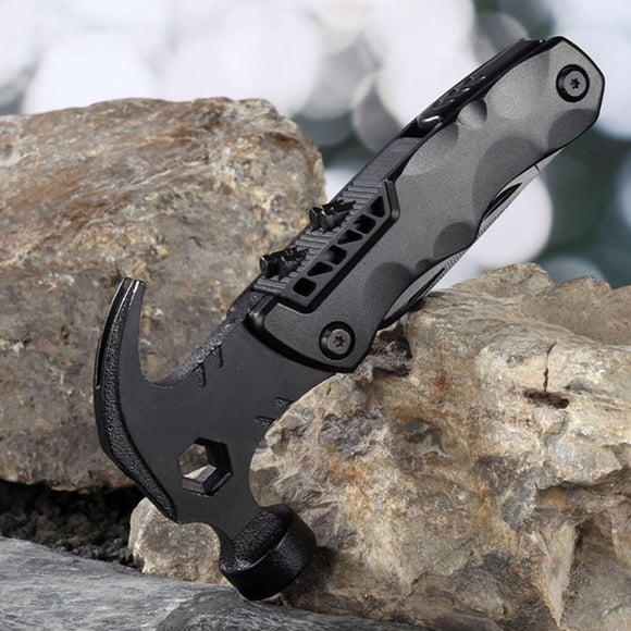 Multifunctional Pliers 13 In 1 Claw Hammer Stainless Foldable Steel Multitool with Sheath Outdoor Camping Emergency Supplies Black