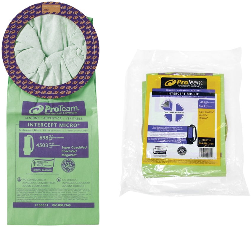 ProTeam Upright Vacuum Bags HEPA Type Extreme Filtration 6 Pack