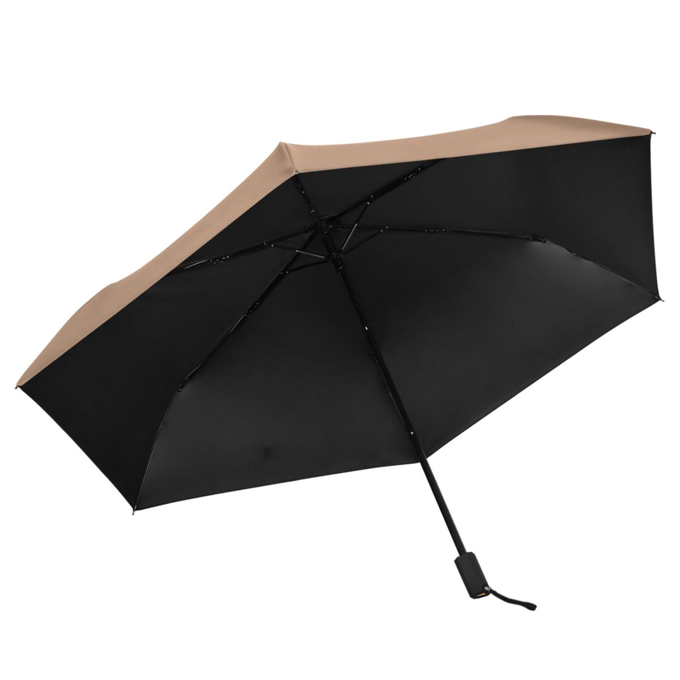 Khaki Compact Sun Umbrella Windproof Travel Umbrellas for Rain Strong Portable UV Protection