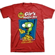 Mens Nickelodeon Invader Zim Shirt - Retro Nick Invader Zim tee - Classic Nick Graphic T-Shirt (Red, Small)