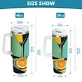 thumbnail image 6 of Yayeee 40oz Stainless Steel Tumbler with Straw and Handle Double-Wall Insulated Travel Water Bottle, Orange Glasses, 6 of 8