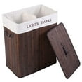 thumbnail image 2 of GoDecor Panier à Linge en Bambou 2 Sections Bac de Rangement pour Vêtements, 2 of 6