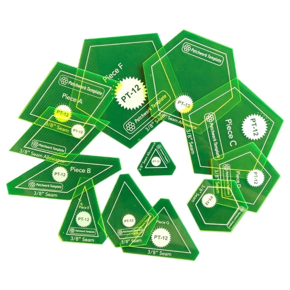 12x Paper Quilting Templates Portable Creative Handmade Quilt Templates Template