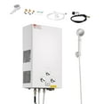 thumbnail image 1 of KFFKFF Chauffe-Eau Portatif au Propane, Chauffe-Eau Extérieur Sans Réservoir 10 L, 68000 BTU 2,64 GPM Eau Chaude Instantanée, avec Ensemble d'Accessoires + Régulateur, 1 of 9